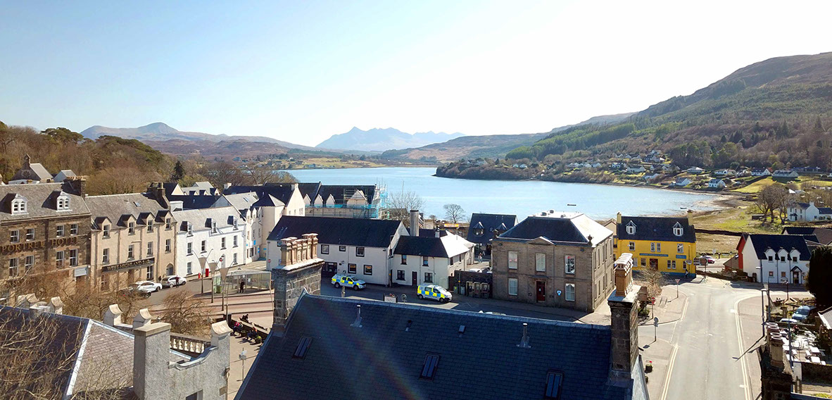 Enjoy amazing sea and mountain views of the Isle of Skye when you stay at Somerled House Suites self catering accommodation