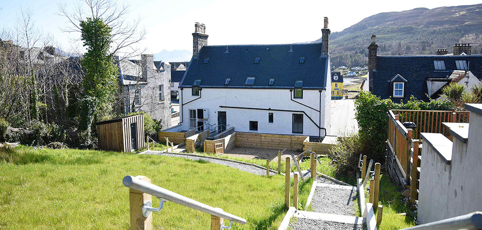 Our self catering accomodation suites in Portree have a private entrance with parking at Somerled House Suites