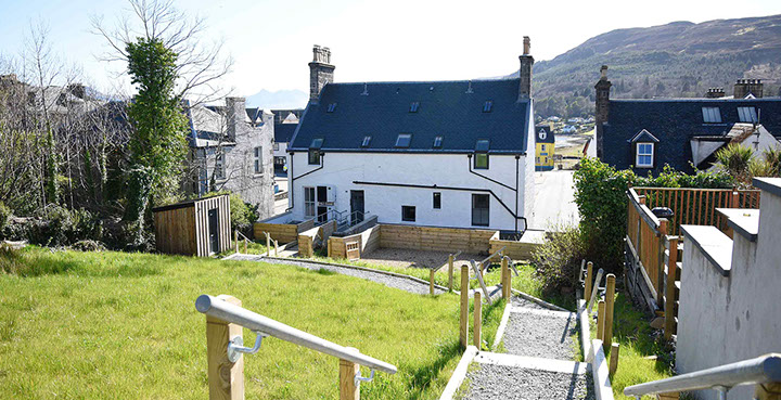 Our self catering accomodation suites in Portree have a private entrance with parking at Somerled House Suites